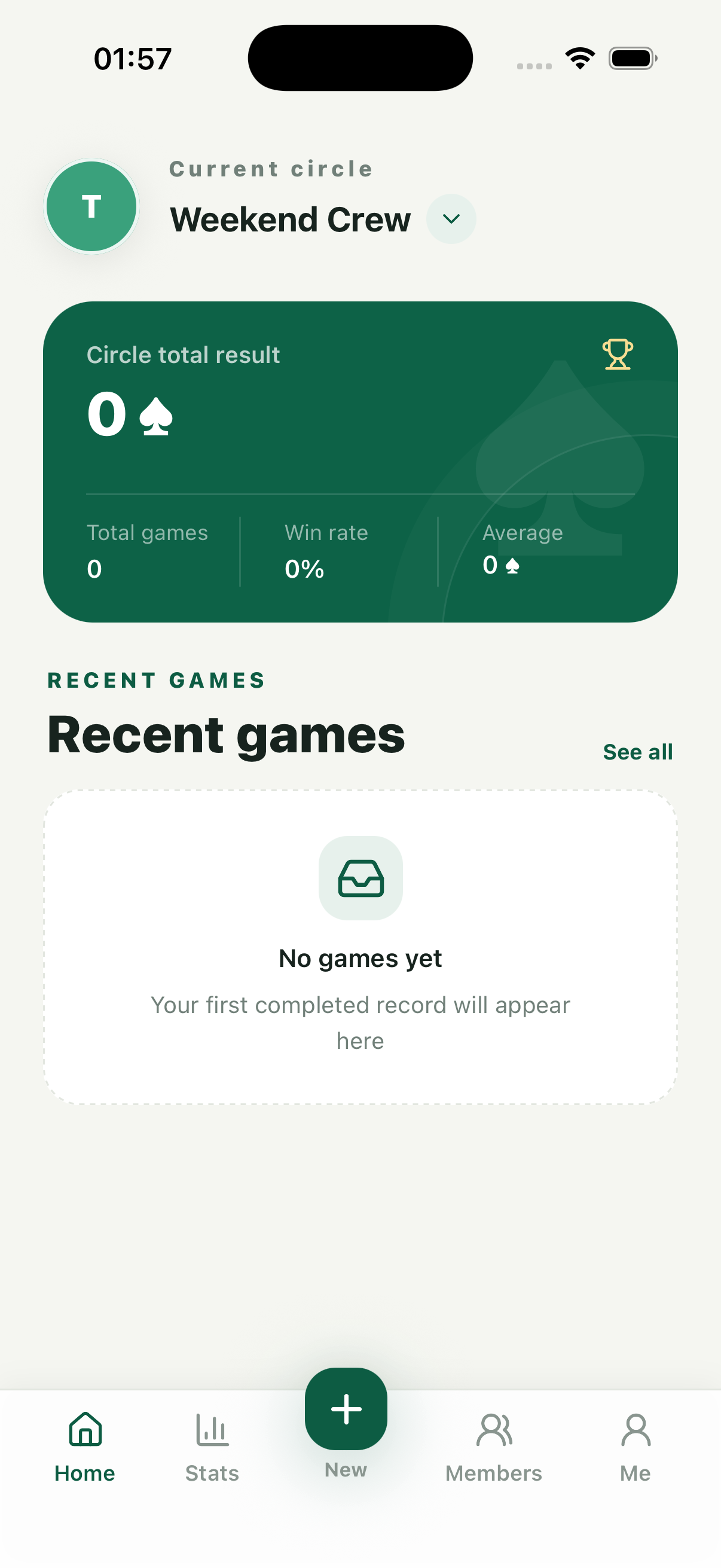 Table Notes circle home screen